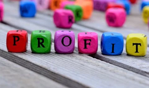 Profit word on table Stock Photos