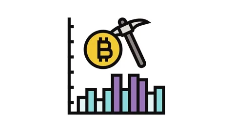 Profitability cryptocurrency mining color icon animation Stock Footage 326109552