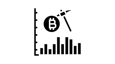 Profitability cryptocurrency mining glyph icon animation Stock Footage 326146741