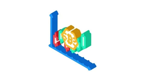 Profitability cryptocurrency mining isometric icon animation Stock Footage 327282394