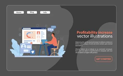 Profitability Increase Strategy. A clean vector illustration highlighting the Stock Illustration