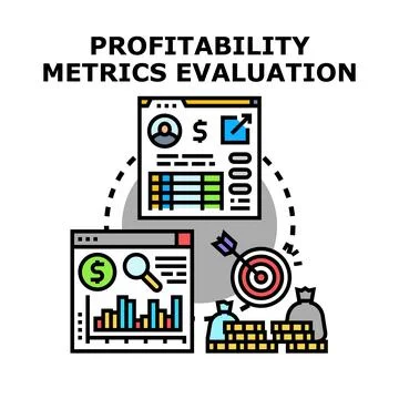 Profitability metrics evaluation, analysis, and financial planning Stock Illustration