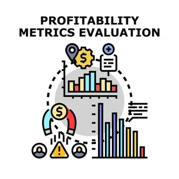 Profitability metrics evaluation for business performance analysis Stock Illustration
