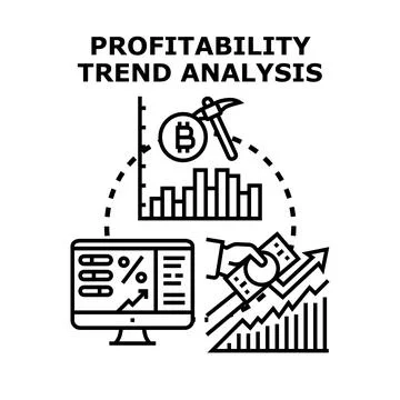 Profitability trend analysis vector computing financial gains Stock Illustration