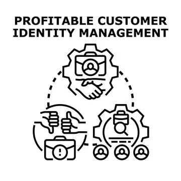 Profitable customer identity management system concept 库存插图
