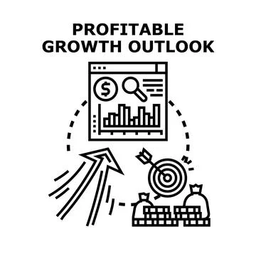 Profitable growth outlook with business development strategy Illustrazione stock