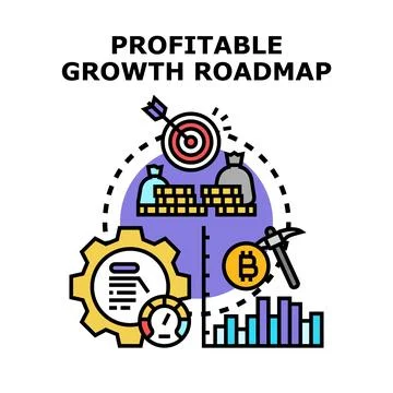 Profitable growth roadmap for business development strategy Stock Illustration