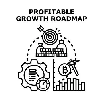 Profitable growth roadmap for business development strategy Stock Illustration