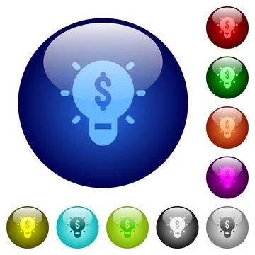 Profitable idea solid color glass buttons Stock Illustration