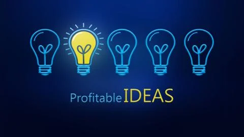 Profitable ideas, Lightbulbs and one lighting bulb idea inspiration electric Stock Illustration