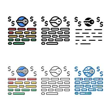 Profitable keywords color icon simplified vector Stock Illustration
