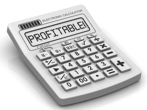 Profitable. Message on the electronic calculator Stock Illustration