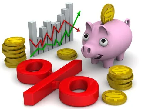 Profitable percentages in the US dollar 库存插图