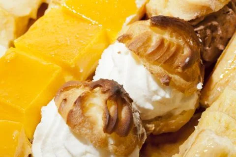 Profiterol cream Foto stock