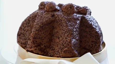 Profiteroles Chocolate Dome Cake on White Background - Slow Motion Stock Footage 329929240