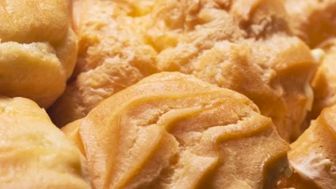 Profiteroles Dessert Texture Background Stock Footage 339230334
