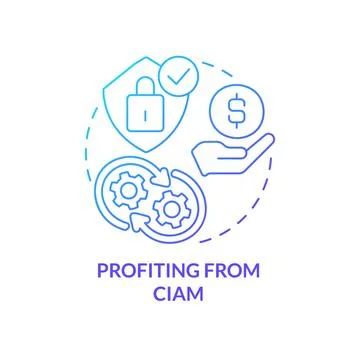 Profiting from CIAM blue gradient concept icon 스톡 일러스트