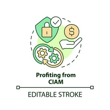 Profiting from CIAM concept icon 스톡 일러스트