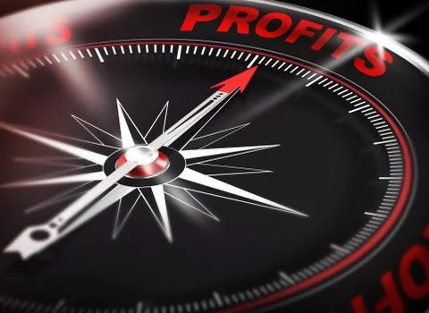 Profits compass Concept 3d Stock Illustration