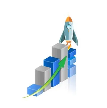 Profits skyrocket. business graph concept 스톡 일러스트
