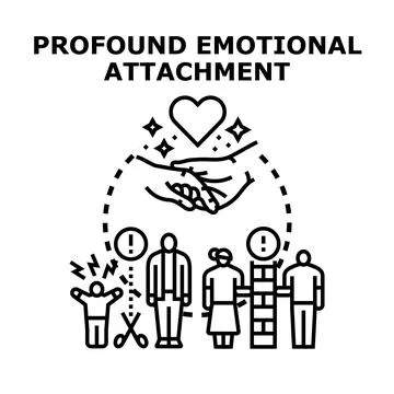 Profound emotional attachment separating people concept Stock Illustration