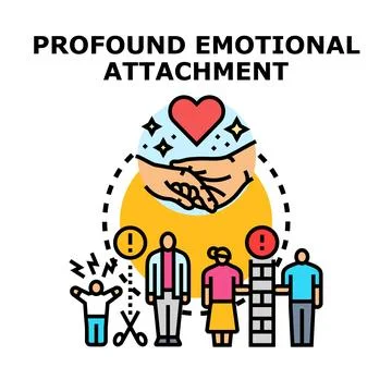 Profound emotional attachment separating people concept Stock Illustration