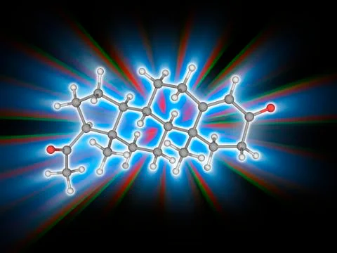 Progesterone hormone molecule Stock Illustration