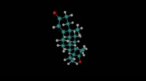 Progesterone molecule with alpha channel Stock Footage 14130236
