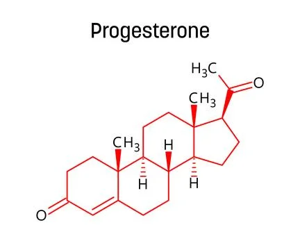 Progesterone structural formula of molecular structure Stock Illustration