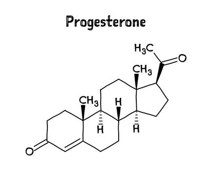 Progesterone structural formula of molecular structure Stock Illustration