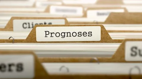 Prognoses Concept with Word on Folder Illustrazione stock