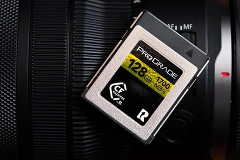 ProGrade Digital CFexpress Type B Memory Card 128 GB Stock Photos