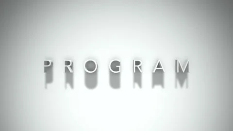 Program 3D title animation with shadows on a white background Stock Footage 296508561