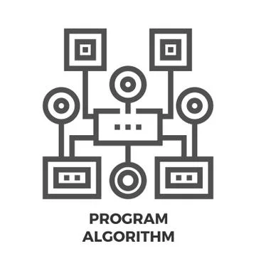 Program Algorithm Line Icon イラスト素材
