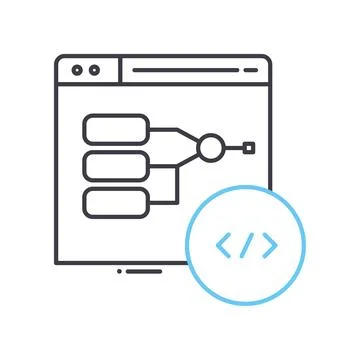 Program algorithm line icon, outline symbol, vector illustration, concept sign 库存插图