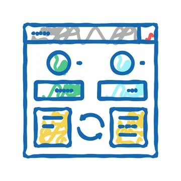 Program app converter icon doodle illustration Stock-Illustration