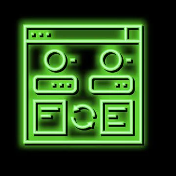 Program app converter neon glow icon illustration イラスト素材