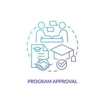 Program approval blue gradient concept icon Illustrazione stock