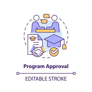 Program approval concept icon Stock Illustration