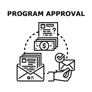Program approval process acceptance and funding Stock Illustration
