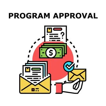 Program approval process acceptance and funding Stock Illustration