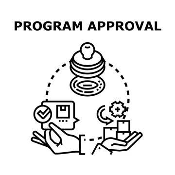 Program approval process and quality control concept Stock Illustration
