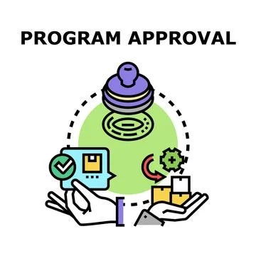 Program approval process and quality control concept Stock Illustration
