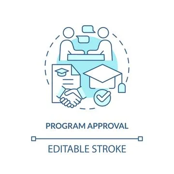 Program approval turquoise concept icon Illustrazione stock