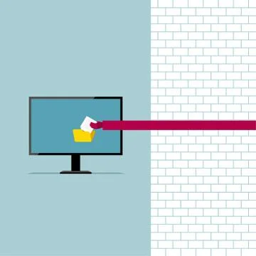 Program bug, hackers steal file data. Stock Illustration