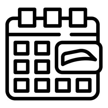 Program calendar eyebrow correction icon outline vector. Beauty salon Stock Illustration