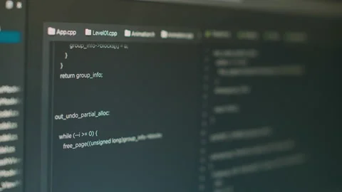 Program code and online cloud database on computer screen Stock Footage 227615770