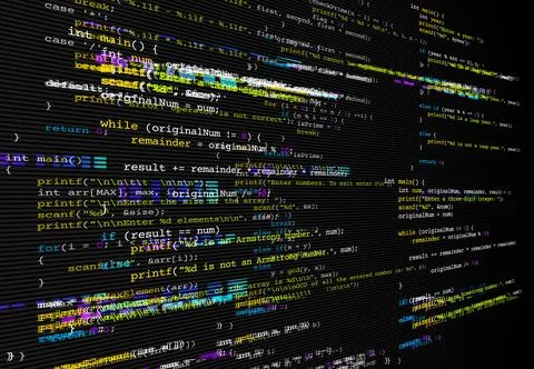 Program code bug screen glitch vector background Stock Illustration