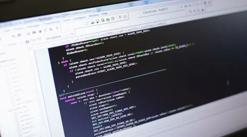 Program code on the computer screen Stock Footage 66782377