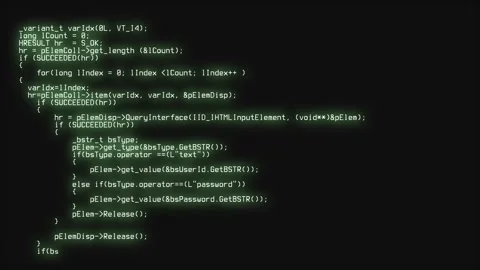 Program code on a computer screen. Technology, coding, programming, software Stock Footage 140102423